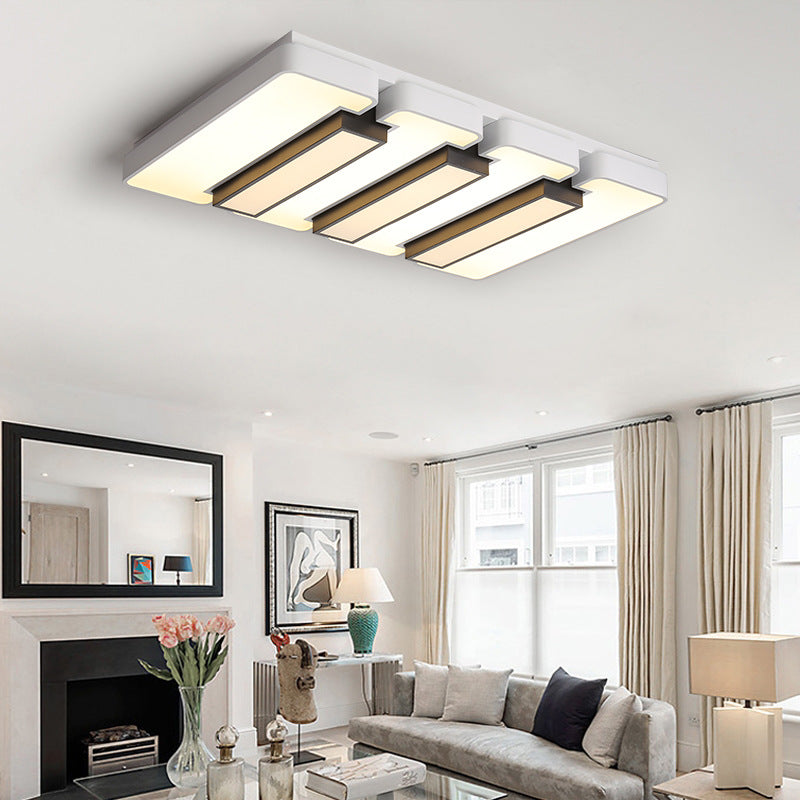Living Room White Flush Mount Light Acrylic Modern Warm/White Lighting LED Ceiling Lamp White 35.5" Clearhalo 'Ceiling Lights' 'Close To Ceiling Lights' 'Close to ceiling' 'Flush mount' Lighting' 377146