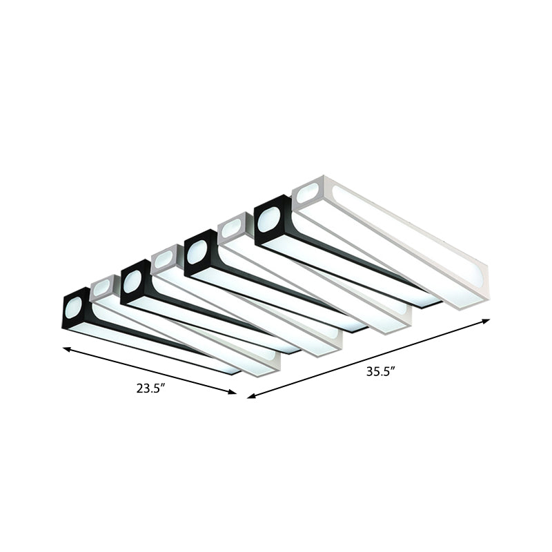 Modern Linear Square Flush Mount Light Acrylic LED Ceiling Light in Black and White for Foyer Clearhalo 'Ceiling Lights' 'Close To Ceiling Lights' 'Close to ceiling' 'Flush mount' Lighting' 377157