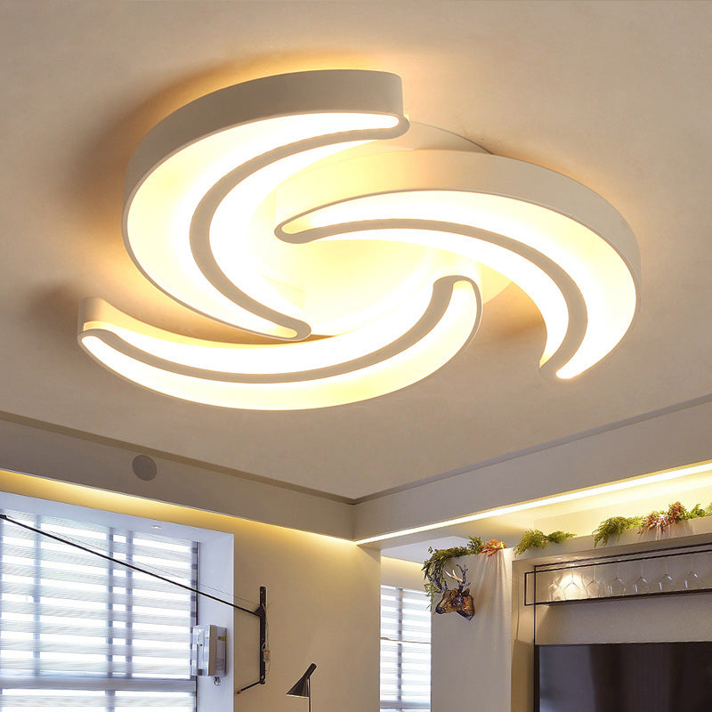 Contemporary Flower Flush Mount Light Acrylic Warm/White Lighting LED Ceiling Fixture in White for Hotel Clearhalo 'Ceiling Lights' 'Close To Ceiling Lights' 'Close to ceiling' 'Flush mount' Lighting' 377159