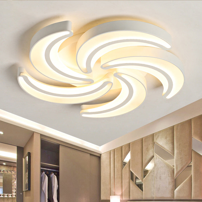 Contemporary Flower Flush Mount Light Acrylic Warm/White Lighting LED Ceiling Fixture in White for Hotel 5 Clearhalo 'Ceiling Lights' 'Close To Ceiling Lights' 'Close to ceiling' 'Flush mount' Lighting' 377162