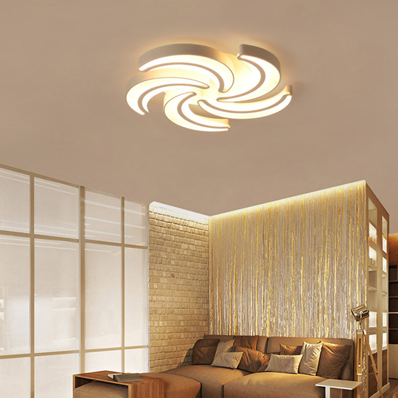 Contemporary Flower Flush Mount Light Acrylic Warm/White Lighting LED Ceiling Fixture in White for Hotel Clearhalo 'Ceiling Lights' 'Close To Ceiling Lights' 'Close to ceiling' 'Flush mount' Lighting' 377163