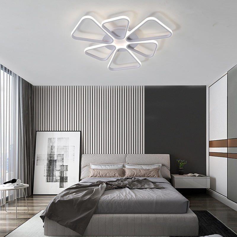 Simple Brown/White Ceiling Light Floral Shape Acrylic Warm/White Lighting LED Flush Mount Light for Child Room White 27" Clearhalo 'Ceiling Lights' 'Close To Ceiling Lights' 'Close to ceiling' 'Flush mount' Lighting' 377170