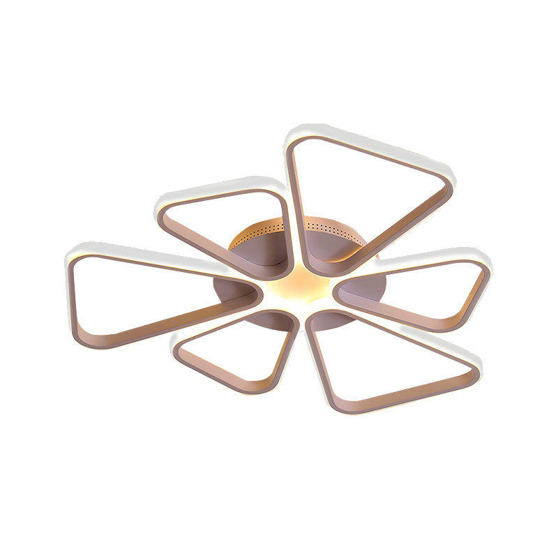 Simple Brown/White Ceiling Light Floral Shape Acrylic Warm/White Lighting LED Flush Mount Light for Child Room Clearhalo 'Ceiling Lights' 'Close To Ceiling Lights' 'Close to ceiling' 'Flush mount' Lighting' 377182