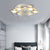 Metallic Circular Semi Flushmount Light 8 Lights Luxurious Black/White Ceiling Light with Crystal Ball for Dining Table White 27" Clearhalo 'Ceiling Lights' 'Close To Ceiling Lights' 'Close to ceiling' 'Semi-flushmount' Lighting' 377306