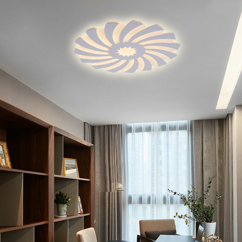Bedroom Hotel Flower Flush Ceiling Light Acrylic Modern Style Warm/White Lighting LED Ceiling Light in White White Clearhalo 'Ceiling Lights' 'Close To Ceiling Lights' 'Close to ceiling' 'Flush mount' Lighting' 377314