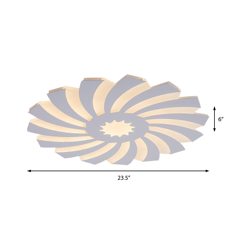 Bedroom Hotel Flower Flush Ceiling Light Acrylic Modern Style Warm/White Lighting LED Ceiling Light in White Clearhalo 'Ceiling Lights' 'Close To Ceiling Lights' 'Close to ceiling' 'Flush mount' Lighting' 377317