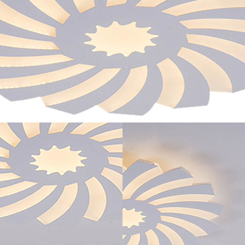 Bedroom Hotel Flower Flush Ceiling Light Acrylic Modern Style Warm/White Lighting LED Ceiling Light in White Clearhalo 'Ceiling Lights' 'Close To Ceiling Lights' 'Close to ceiling' 'Flush mount' Lighting' 377318