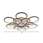 Ring Petal LED Ceiling Mount Light Living Room Modern Neutral/Warm/White Ceiling Lamp in Black Clearhalo 'Ceiling Lights' 'Close To Ceiling Lights' 'Close to ceiling' 'Semi-flushmount' Lighting' 377352