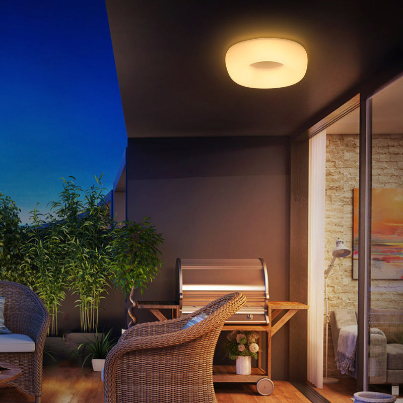 Contemporary Circle/Square Flush Ceiling Light Acrylic White LED Ceiling Lamp for Porch Bathroom White S Square Clearhalo 'Ceiling Lights' 'Close To Ceiling Lights' 'Close to ceiling' 'Flush mount' Lighting' 377373