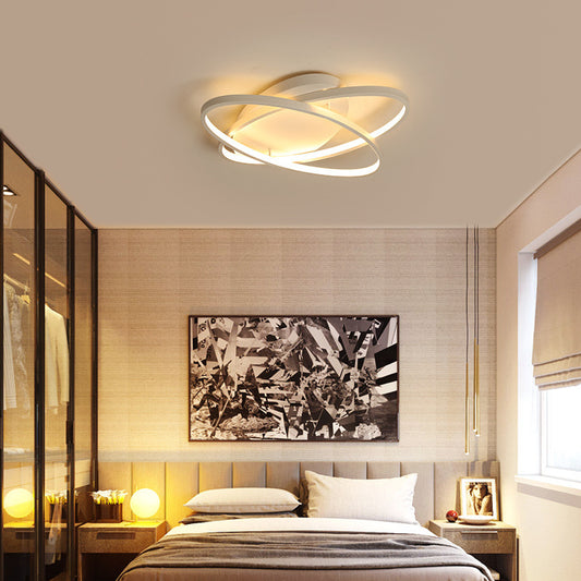 Oval Shape LED Flushmount Light Modern Stylish Acrylic Ceiling Lamp in Brown for Office Coffee Shop Brown 21" Clearhalo 'Ceiling Lights' 'Close To Ceiling Lights' 'Close to ceiling' 'Semi-flushmount' Lighting' 377407