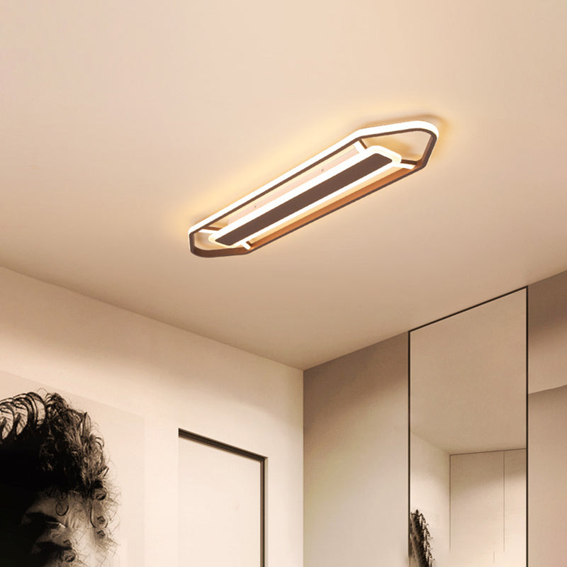 23.5"/31.5"/39" W Linear Flush Lamp Nordic Iron Led Bedroom Flush Lighting in Warm/White Light White 31.5" Clearhalo 'Ceiling Lights' 'Close To Ceiling Lights' 'Close to ceiling' 'Flush mount' Lighting' 377476