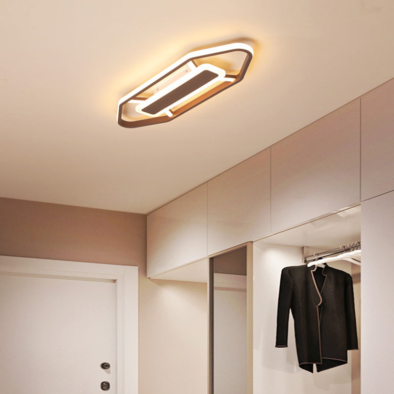 23.5"/31.5"/39" W Linear Flush Lamp Nordic Iron Led Bedroom Flush Lighting in Warm/White Light White 39" Clearhalo 'Ceiling Lights' 'Close To Ceiling Lights' 'Close to ceiling' 'Flush mount' Lighting' 377479