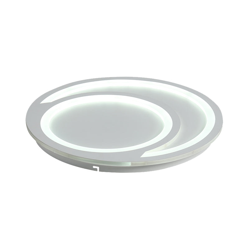 White Ripple Flush Lighting Modern Simple Metal Led Flushmount Light, 16"/19.5"/23.5" Wide Clearhalo 'Ceiling Lights' 'Close To Ceiling Lights' 'Close to ceiling' 'Flush mount' Lighting' 377627