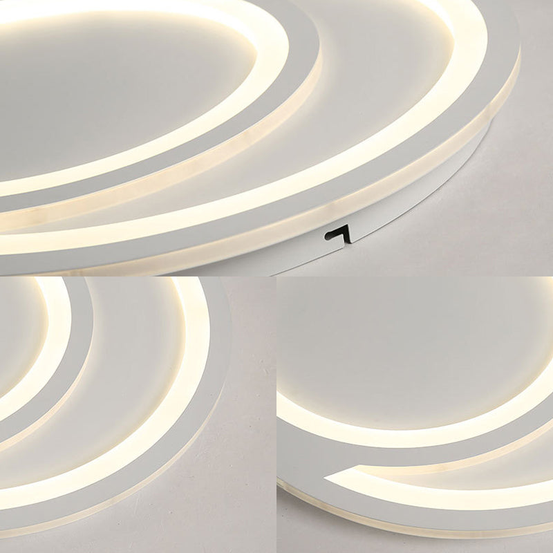 White Ripple Flush Lighting Modern Simple Metal Led Flushmount Light, 16"/19.5"/23.5" Wide Clearhalo 'Ceiling Lights' 'Close To Ceiling Lights' 'Close to ceiling' 'Flush mount' Lighting' 377629