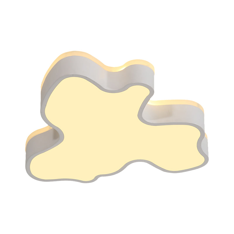 16"/19.5"/23.5" W Abstract Flush Light with Black/White Metal Shade and Acrylic Diffuser Led Contemporary Flush Mount in Warm/White Clearhalo 'Ceiling Lights' 'Close To Ceiling Lights' 'Close to ceiling' 'Flush mount' Lighting' 377649