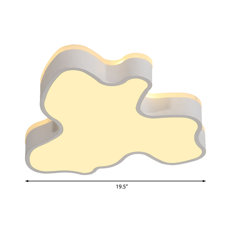 16"/19.5"/23.5" W Abstract Flush Light with Black/White Metal Shade and Acrylic Diffuser Led Contemporary Flush Mount in Warm/White Clearhalo 'Ceiling Lights' 'Close To Ceiling Lights' 'Close to ceiling' 'Flush mount' Lighting' 377654