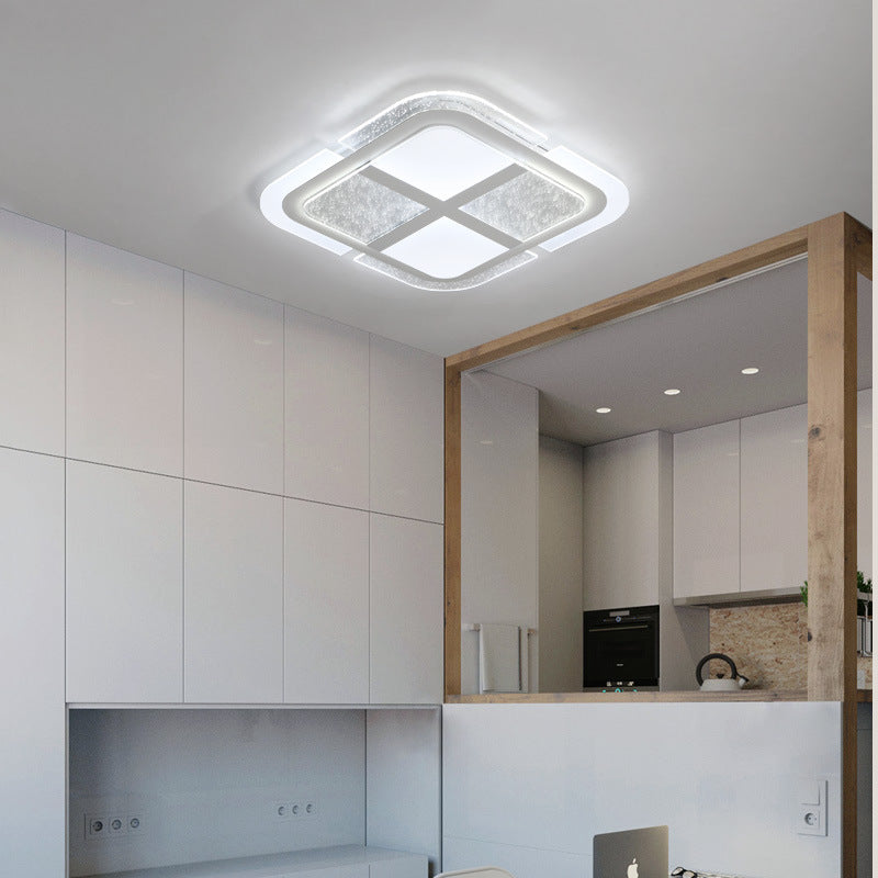 Modern Square Ceiling Light with Mosaic Design Acrylic Led Bedroom Flush Ceiling Light in Warm/White, 16"/19.5"/23.5" W Clearhalo 'Ceiling Lights' 'Close To Ceiling Lights' 'Close to ceiling' 'Flush mount' Lighting' 377686
