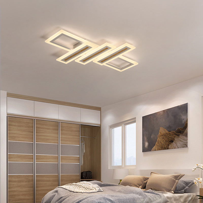Led Linear Ceiling Lighting Simplicity Metal White Flush Mount Ceiling Light with Diffuser, 23.5"/31.5"/39" Wide White 23.5" Clearhalo 'Ceiling Lights' 'Close To Ceiling Lights' 'Close to ceiling' 'Flush mount' Lighting' 377699