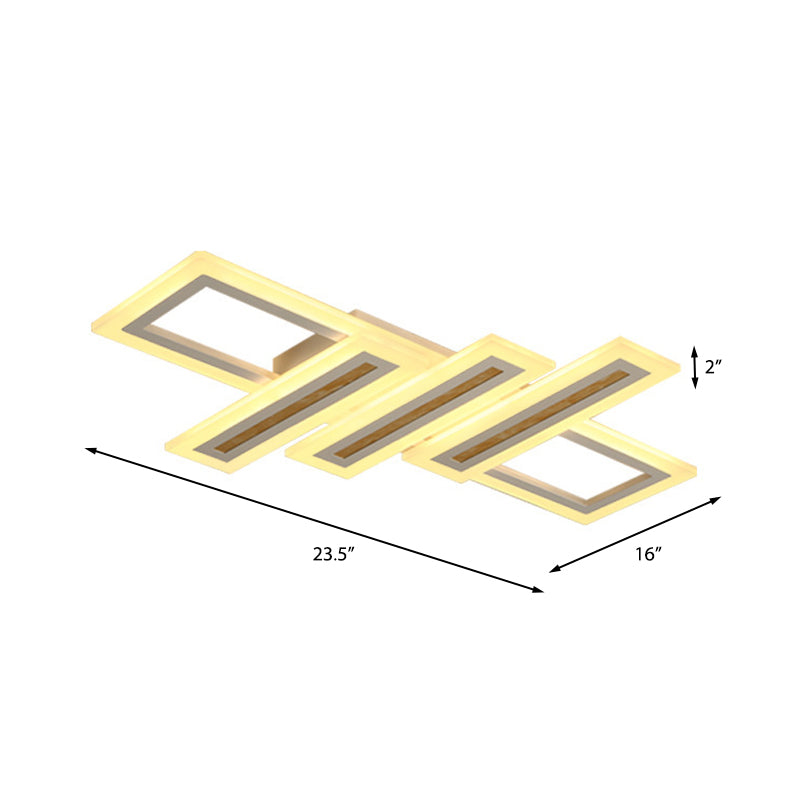 Led Linear Ceiling Lighting Simplicity Metal White Flush Mount Ceiling Light with Diffuser, 23.5"/31.5"/39" Wide Clearhalo 'Ceiling Lights' 'Close To Ceiling Lights' 'Close to ceiling' 'Flush mount' Lighting' 377702