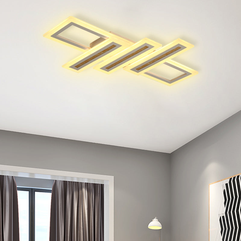 Led Linear Ceiling Lighting Simplicity Metal White Flush Mount Ceiling Light with Diffuser, 23.5"/31.5"/39" Wide White 31.5" Clearhalo 'Ceiling Lights' 'Close To Ceiling Lights' 'Close to ceiling' 'Flush mount' Lighting' 377703