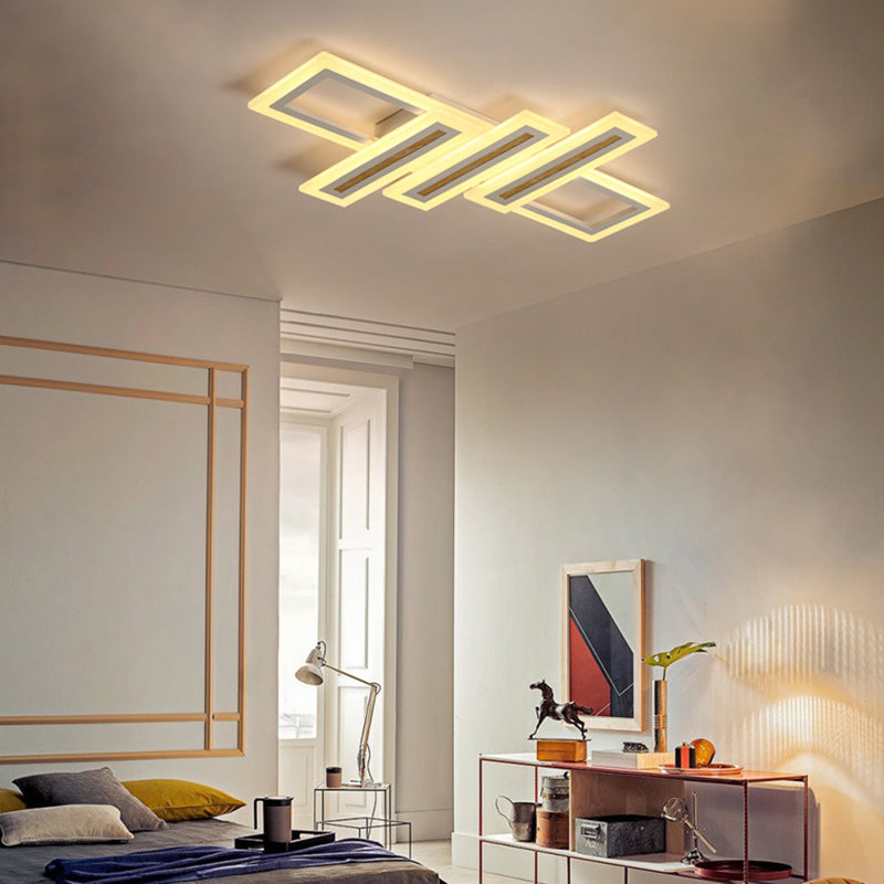 Led Linear Ceiling Lighting Simplicity Metal White Flush Mount Ceiling Light with Diffuser, 23.5"/31.5"/39" Wide Clearhalo 'Ceiling Lights' 'Close To Ceiling Lights' 'Close to ceiling' 'Flush mount' Lighting' 377704