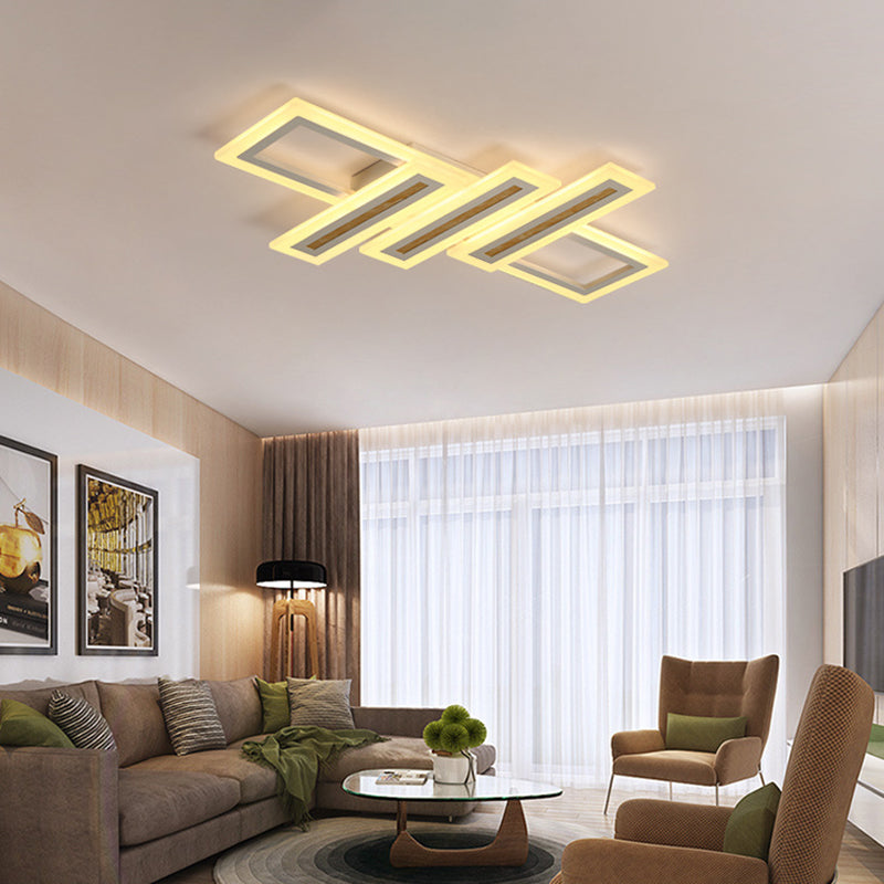 Led Linear Ceiling Lighting Simplicity Metal White Flush Mount Ceiling Light with Diffuser, 23.5"/31.5"/39" Wide Clearhalo 'Ceiling Lights' 'Close To Ceiling Lights' 'Close to ceiling' 'Flush mount' Lighting' 377707