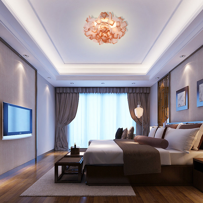 Art Deco Sinuous Flushmount Light with Acrylic Shade Led Bedroom Flush Lighting Coffee Clearhalo 'Ceiling Lights' 'Close To Ceiling Lights' 'Close to ceiling' 'Flush mount' Lighting' 377780