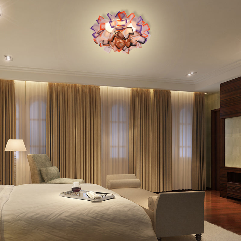 Art Deco Sinuous Flushmount Light with Acrylic Shade Led Bedroom Flush Lighting Clearhalo 'Ceiling Lights' 'Close To Ceiling Lights' 'Close to ceiling' 'Flush mount' Lighting' 377788