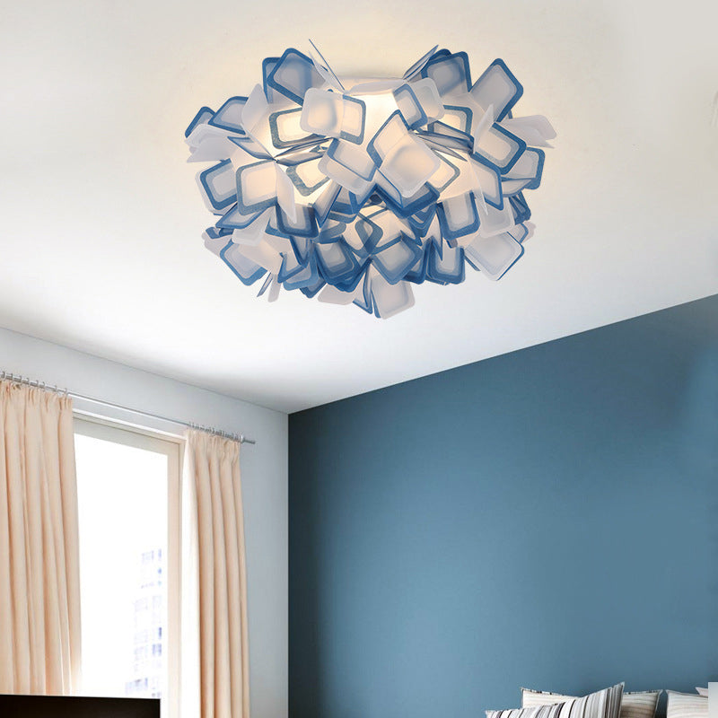Art Deco Sinuous Flushmount Light with Acrylic Shade Led Bedroom Flush Lighting Blue Clearhalo 'Ceiling Lights' 'Close To Ceiling Lights' 'Close to ceiling' 'Flush mount' Lighting' 377790