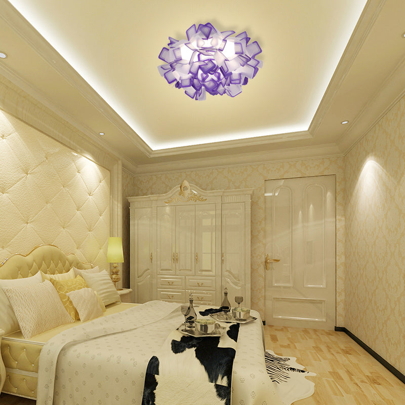 Art Deco Sinuous Flushmount Light with Acrylic Shade Led Bedroom Flush Lighting Clearhalo 'Ceiling Lights' 'Close To Ceiling Lights' 'Close to ceiling' 'Flush mount' Lighting' 377794