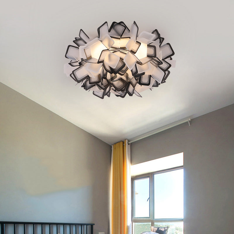 Art Deco Sinuous Flushmount Light with Acrylic Shade Led Bedroom Flush Lighting Black Clearhalo 'Ceiling Lights' 'Close To Ceiling Lights' 'Close to ceiling' 'Flush mount' Lighting' 377796