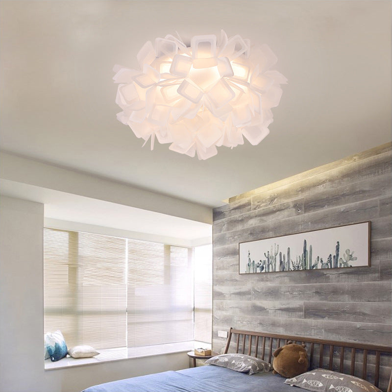 Art Deco Sinuous Flushmount Light with Acrylic Shade Led Bedroom Flush Lighting White Clearhalo 'Ceiling Lights' 'Close To Ceiling Lights' 'Close to ceiling' 'Flush mount' Lighting' 377799