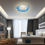 Acrylic Bloom Flush Ceiling Lamp Contemporary Led Ceiling Light Fixture in Blue/Brown/Orange Clearhalo 'Ceiling Lights' 'Close To Ceiling Lights' 'Close to ceiling' 'Flush mount' Lighting' 377807