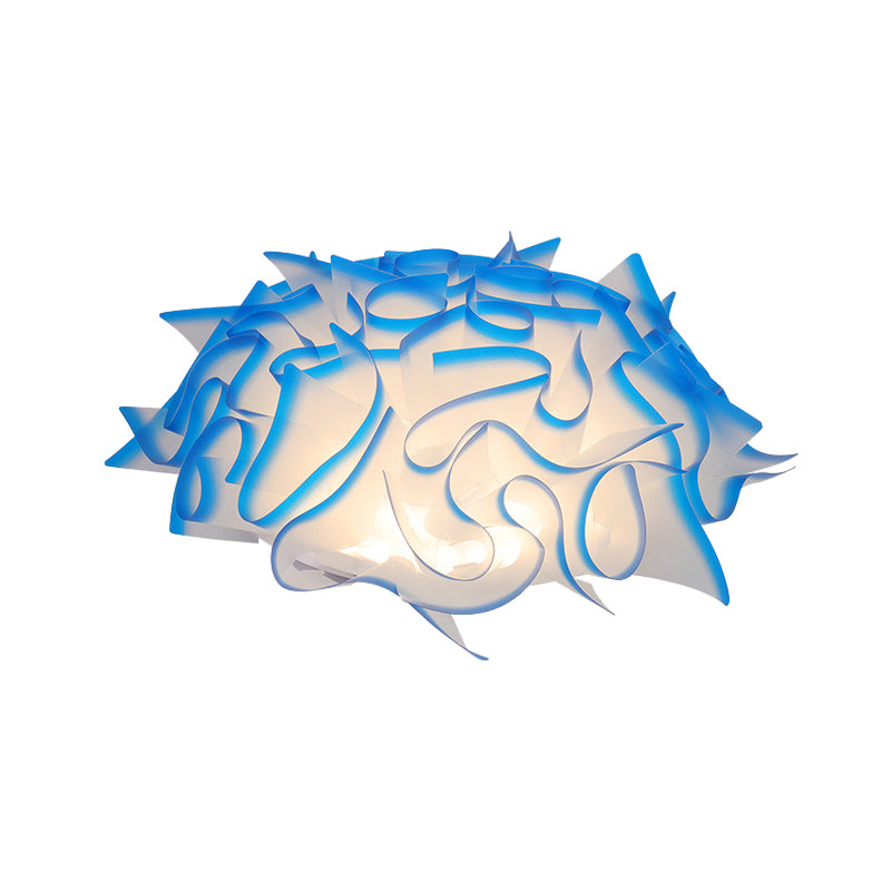 Acrylic Bloom Flush Ceiling Lamp Contemporary Led Ceiling Light Fixture in Blue/Brown/Orange Clearhalo 'Ceiling Lights' 'Close To Ceiling Lights' 'Close to ceiling' 'Flush mount' Lighting' 377808