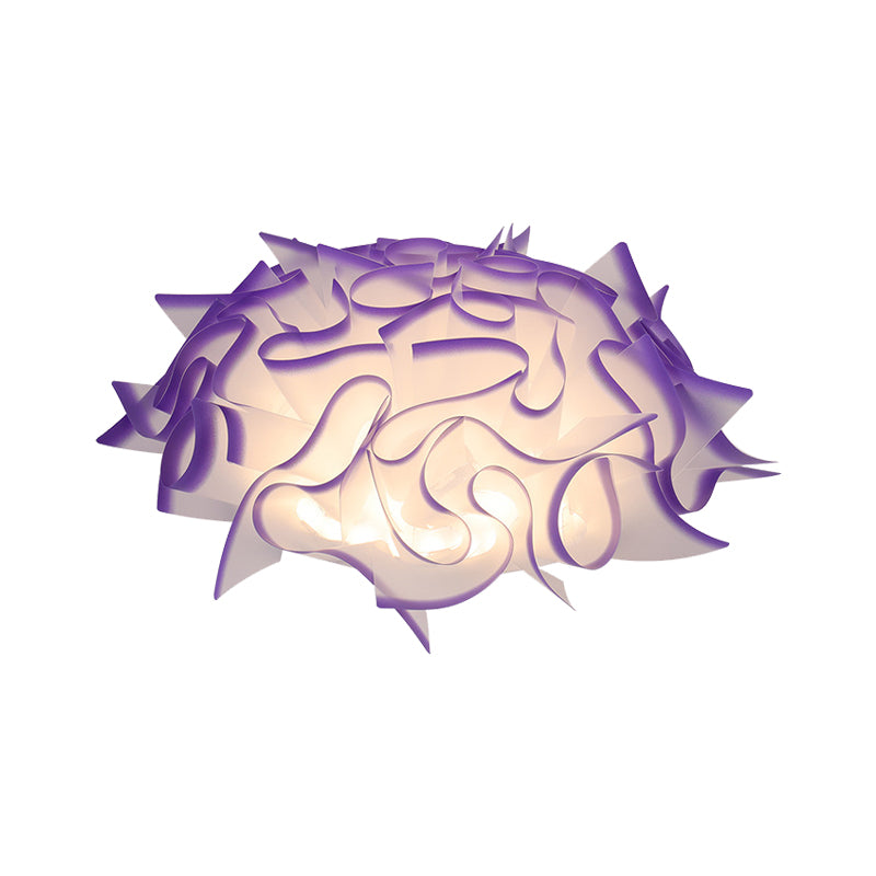 Acrylic Bloom Flush Ceiling Lamp Contemporary Led Ceiling Light Fixture in Blue/Brown/Orange Clearhalo 'Ceiling Lights' 'Close To Ceiling Lights' 'Close to ceiling' 'Flush mount' Lighting' 377811