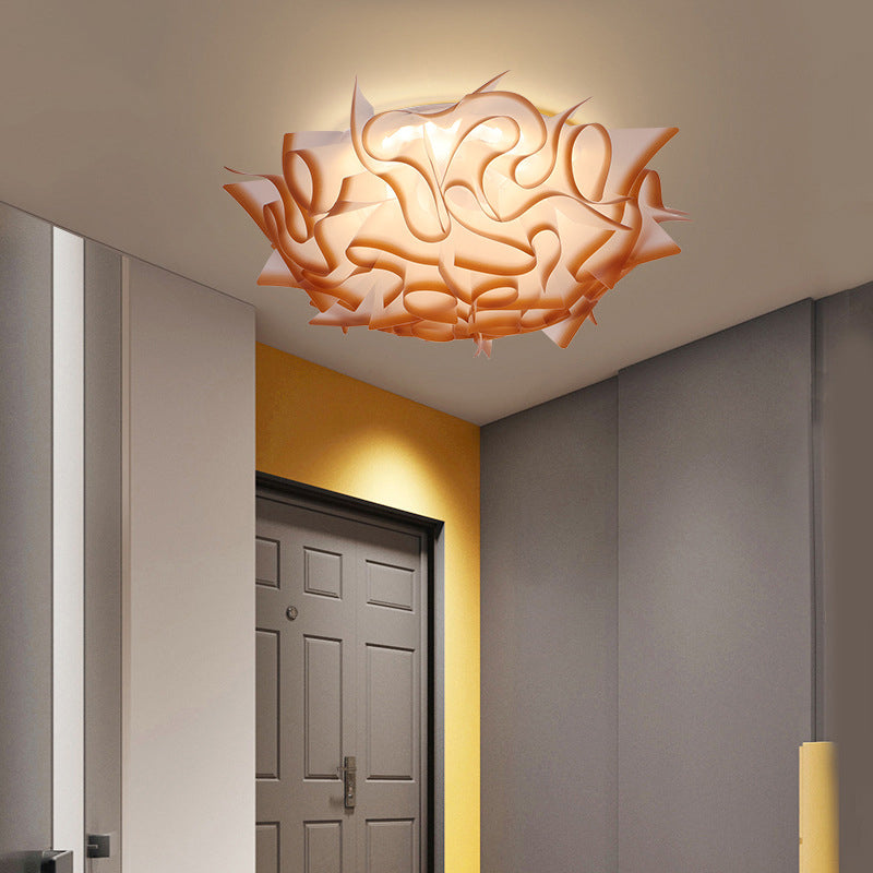 Acrylic Bloom Flush Ceiling Lamp Contemporary Led Ceiling Light Fixture in Blue/Brown/Orange Coffee Clearhalo 'Ceiling Lights' 'Close To Ceiling Lights' 'Close to ceiling' 'Flush mount' Lighting' 377812