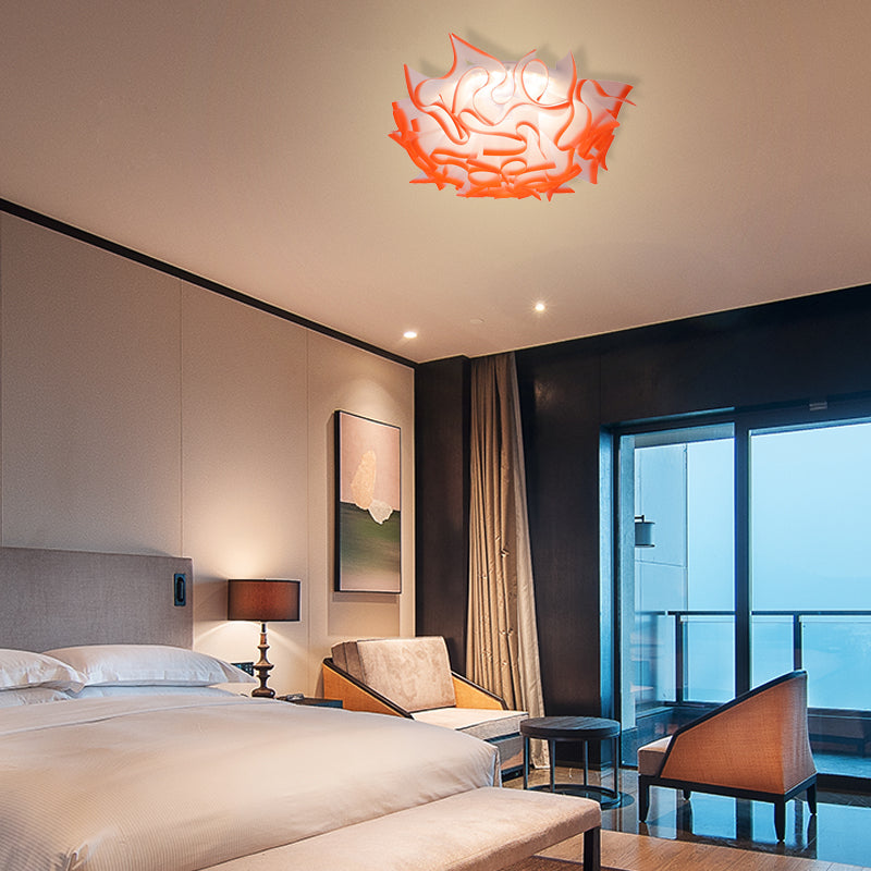 Acrylic Bloom Flush Ceiling Lamp Contemporary Led Ceiling Light Fixture in Blue/Brown/Orange Clearhalo 'Ceiling Lights' 'Close To Ceiling Lights' 'Close to ceiling' 'Flush mount' Lighting' 377816