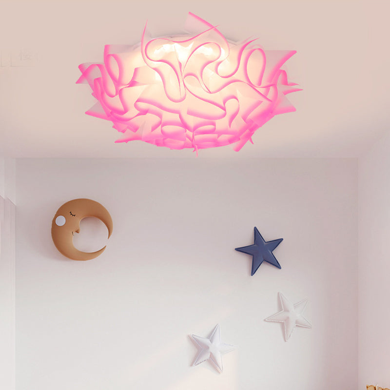 Acrylic Bloom Flush Ceiling Lamp Contemporary Led Ceiling Light Fixture in Blue/Brown/Orange Pink Clearhalo 'Ceiling Lights' 'Close To Ceiling Lights' 'Close to ceiling' 'Flush mount' Lighting' 377818