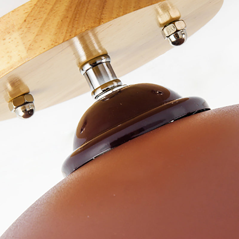 Red/Pink/White/Gray Domed Semi Flushmount Light Macaron Metal 1 Head Bedroom Semi Flush Ceiling Light, 12" W Clearhalo 'Ceiling Lights' 'Close To Ceiling Lights' 'Close to ceiling' 'Semi-flushmount' Lighting' 379521