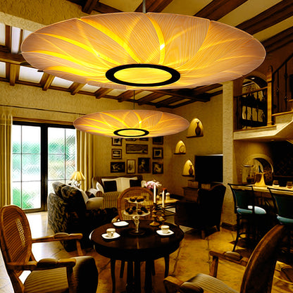 3 Heads Flat Chandelier Lighting Chinese Wood Ceiling Suspension Lamp in Beige Wood Clearhalo 'Ceiling Lights' 'Chandeliers' Lighting' options 379680_864d1462-1c13-4063-b8da-13bc672213ed