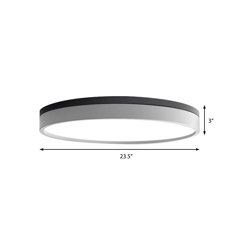 Nordic Tambour Iron Flush Mount 12/16/19.5 Inch Dia LED Ceiling Lighting Fixture in White Light, White/Pink/Yellow Clearhalo 'Ceiling Lights' 'Close To Ceiling Lights' 'Close to ceiling' 'Flush mount' Lighting' 379855