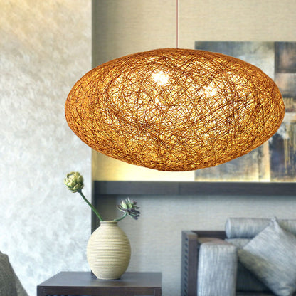 Handcrafted Pendant Chandelier Japanese Bamboo 3 Heads Suspended Lighting Fixture in Flaxen Flaxen Clearhalo 'Ceiling Lights' 'Chandeliers' Lighting' options 380014_3e8dd0ee-a12c-45de-8bac-9797fbe087eb