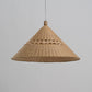 Bamboo Tapered Ceiling Lamp Chinese 1 Head Flaxen Hanging Light Fixture for Teahouse Clearhalo 'Ceiling Lights' 'Pendant Lights' 'Pendants' Lighting' 380160