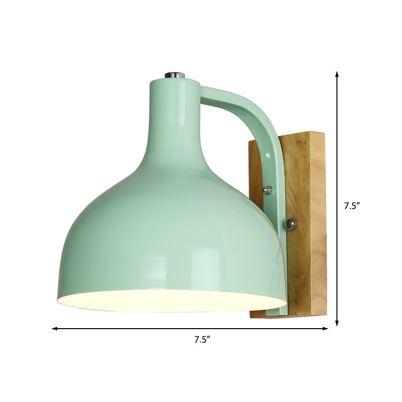 Barn Shade Wall Mounted Light Nordic Metal 1 Head 7.5" W White/Pink/Blue/Green Wall Lighting Fixture for Bedroom Bedside Clearhalo 'Cast Iron' 'Glass' 'Industrial' 'Modern wall lights' 'Modern' 'Tiffany' 'Traditional wall lights' 'Vanity Lights' 'Wall Lights' Lighting' 380440