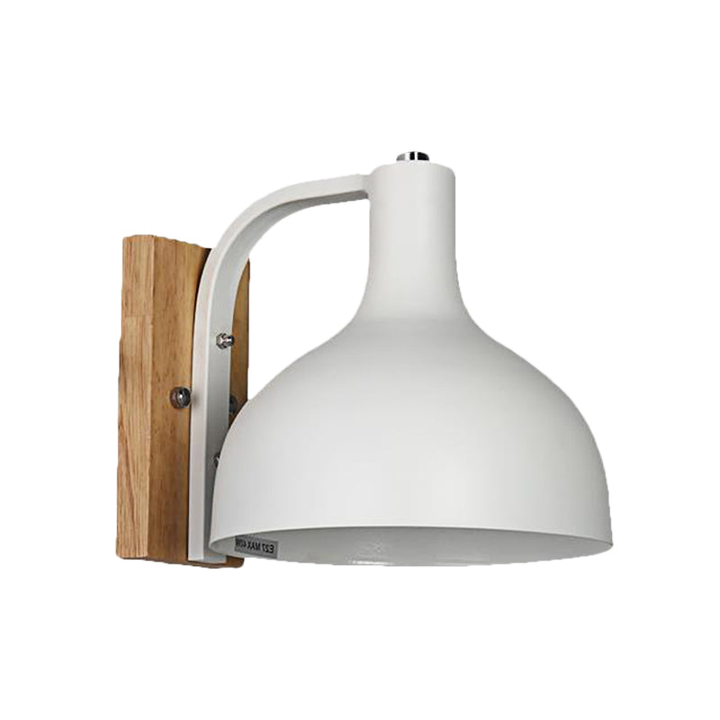 Barn Shade Wall Mounted Light Nordic Metal 1 Head 7.5" W White/Pink/Blue/Green Wall Lighting Fixture for Bedroom Bedside Clearhalo 'Cast Iron' 'Glass' 'Industrial' 'Modern wall lights' 'Modern' 'Tiffany' 'Traditional wall lights' 'Vanity Lights' 'Wall Lights' Lighting' 380442