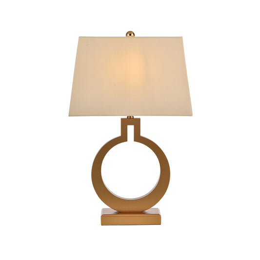 Pagoda Table Lamp Contemporary Fabric 1 Bulb Task Lighting in Gold for Living Room Clearhalo 'Lamps' 'Table Lamps' Lighting' 380471