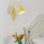 Modern Cone Sconce Light Fixture 1 Light Wall Mounted Lighting with Metal Shade and Pull Chain in Pink/Yellow/Blue/Green Yellow Clearhalo 'Cast Iron' 'Glass' 'Industrial' 'Modern wall lights' 'Modern' 'Tiffany' 'Traditional wall lights' 'Wall Lamps & Sconces' 'Wall Lights' Lighting' 380533