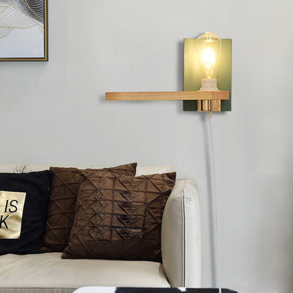 Black/Green Metal Backplate Wall Lighting Fixture Simple 1 Light Bare Bulb Wall Mounted Lamp for Corridor Green Clearhalo 'Cast Iron' 'Glass' 'Industrial' 'Modern wall lights' 'Modern' 'Tiffany' 'Traditional wall lights' 'Wall Lamps & Sconces' 'Wall Lights' Lighting' 380642