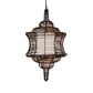 Curvy Ceiling Lamp Asia Rattan 1 Bulb Coffee Hanging Pendant Light with Inner White Tubular Shade Clearhalo 'Ceiling Lights' 'Pendant Lights' 'Pendants' Lighting' 380662