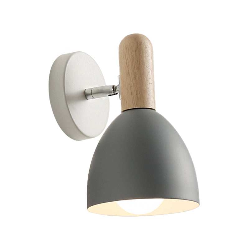 Elongated Dome Wall Sconce Contemporary Metal 1 Head Black/Gray/White Wall Light Fixture for Bedroom, 5" W Clearhalo 'Cast Iron' 'Glass' 'Industrial' 'Modern wall lights' 'Modern' 'Tiffany' 'Traditional wall lights' 'Wall Lamps & Sconces' 'Wall Lights' Lighting' 380674